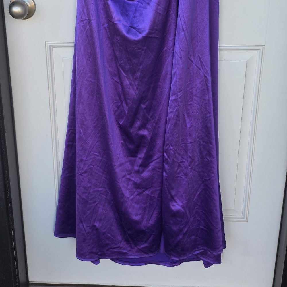 Emerald Sundae Purple Strapless Evening Corset Gown XL Slit Party Cocktail Prom - Picture 7 of 16